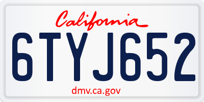 CA license plate 6TYJ652