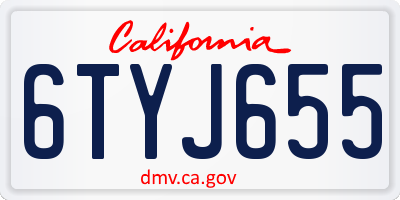 CA license plate 6TYJ655