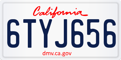 CA license plate 6TYJ656