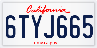 CA license plate 6TYJ665