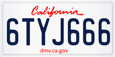 CA license plate 6TYJ666