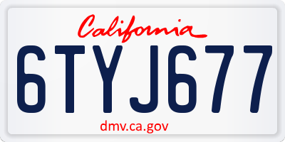 CA license plate 6TYJ677