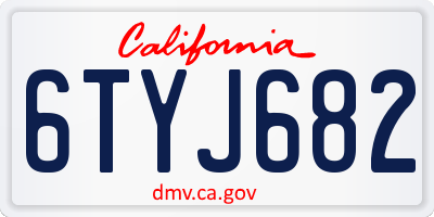 CA license plate 6TYJ682