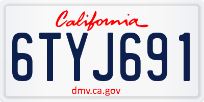 CA license plate 6TYJ691