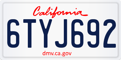 CA license plate 6TYJ692