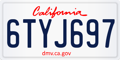 CA license plate 6TYJ697