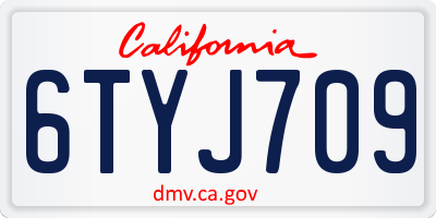 CA license plate 6TYJ709