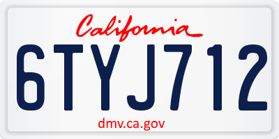 CA license plate 6TYJ712