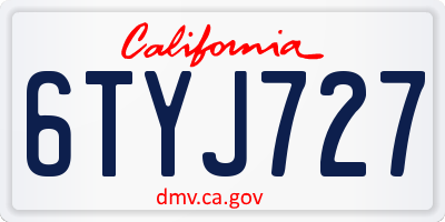 CA license plate 6TYJ727