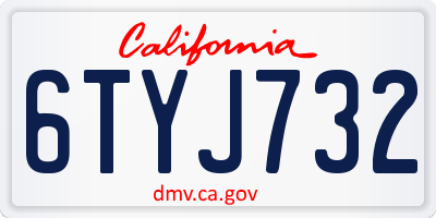 CA license plate 6TYJ732