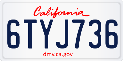 CA license plate 6TYJ736