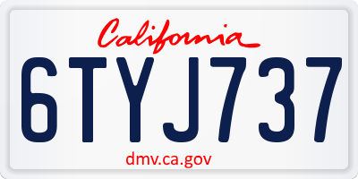 CA license plate 6TYJ737