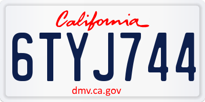 CA license plate 6TYJ744