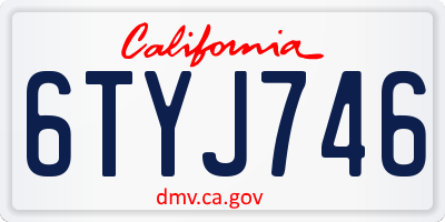 CA license plate 6TYJ746