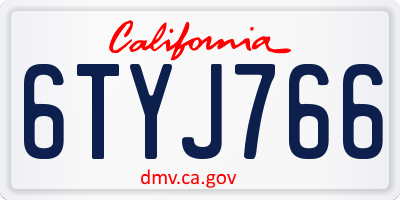 CA license plate 6TYJ766