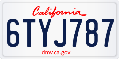 CA license plate 6TYJ787
