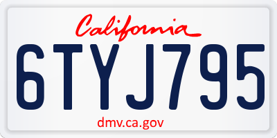 CA license plate 6TYJ795