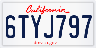 CA license plate 6TYJ797