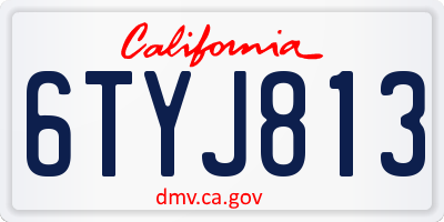 CA license plate 6TYJ813
