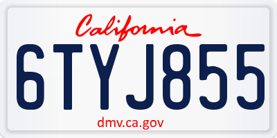 CA license plate 6TYJ855