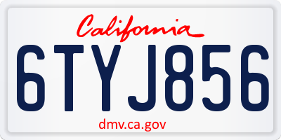 CA license plate 6TYJ856