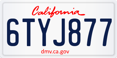 CA license plate 6TYJ877