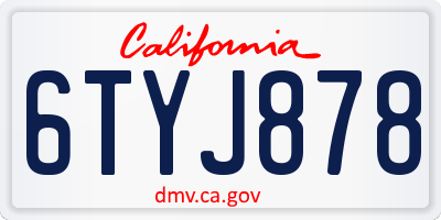 CA license plate 6TYJ878