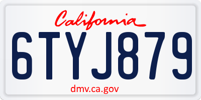CA license plate 6TYJ879