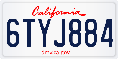CA license plate 6TYJ884
