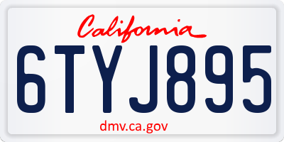 CA license plate 6TYJ895