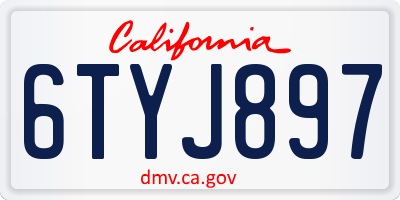 CA license plate 6TYJ897