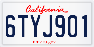 CA license plate 6TYJ901