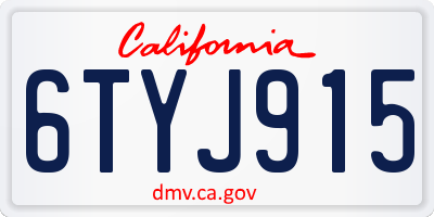 CA license plate 6TYJ915
