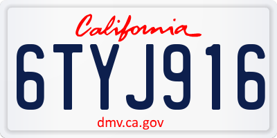 CA license plate 6TYJ916
