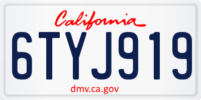 CA license plate 6TYJ919