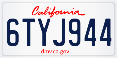 CA license plate 6TYJ944