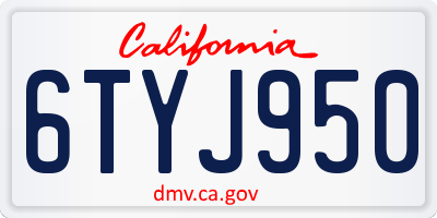 CA license plate 6TYJ950