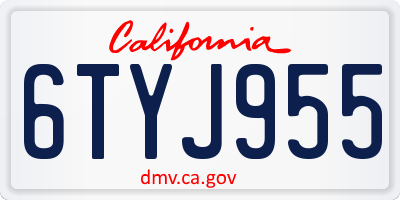 CA license plate 6TYJ955