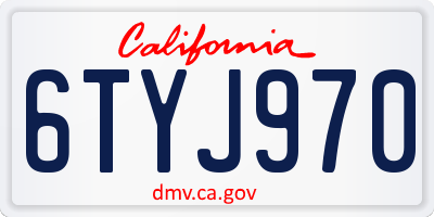 CA license plate 6TYJ970