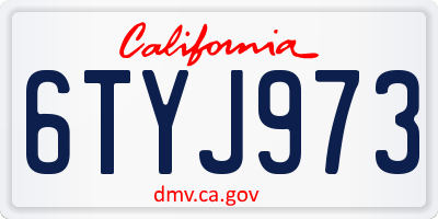 CA license plate 6TYJ973