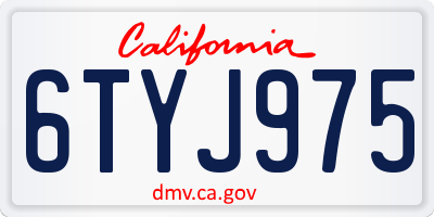 CA license plate 6TYJ975