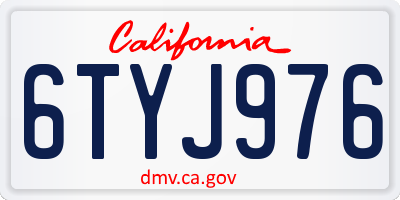 CA license plate 6TYJ976