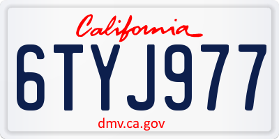 CA license plate 6TYJ977