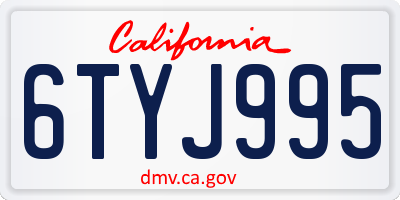 CA license plate 6TYJ995