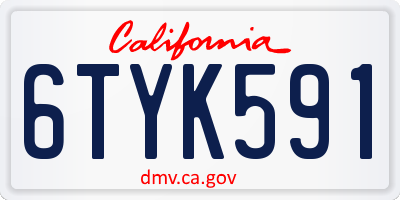 CA license plate 6TYK591