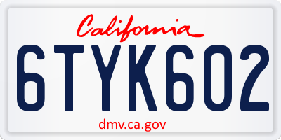 CA license plate 6TYK602