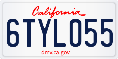 CA license plate 6TYL055