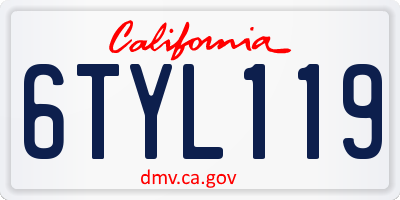 CA license plate 6TYL119