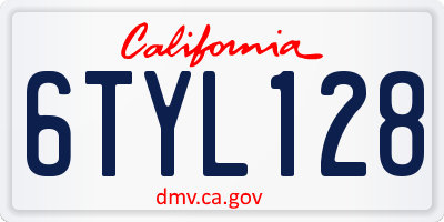 CA license plate 6TYL128