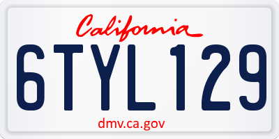 CA license plate 6TYL129